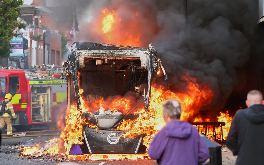 Anti-immigrant protests flare up across Belfast after brutal knife attack
