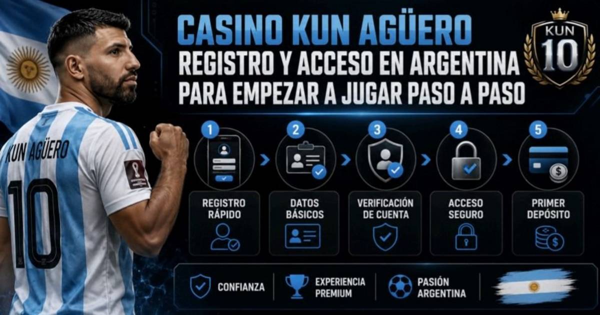 Casino Kun Agüero registro y acceso en Argentina para empezar a jugar paso a paso