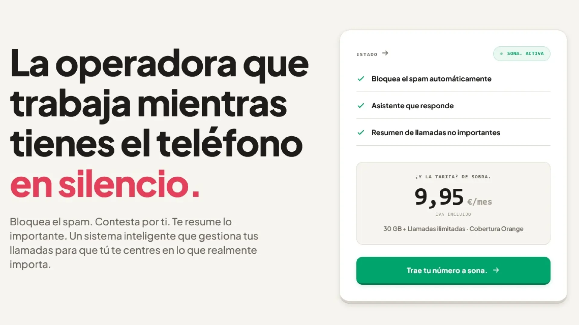 Sona llega a España con una tarifa móvil que bloquea el spam telefónico por menos de 10 euros al mes