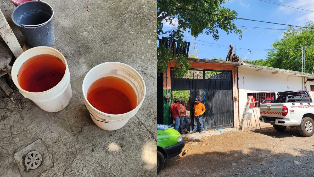 Hallan dos pozos de agua contaminados con combustible en Iguala