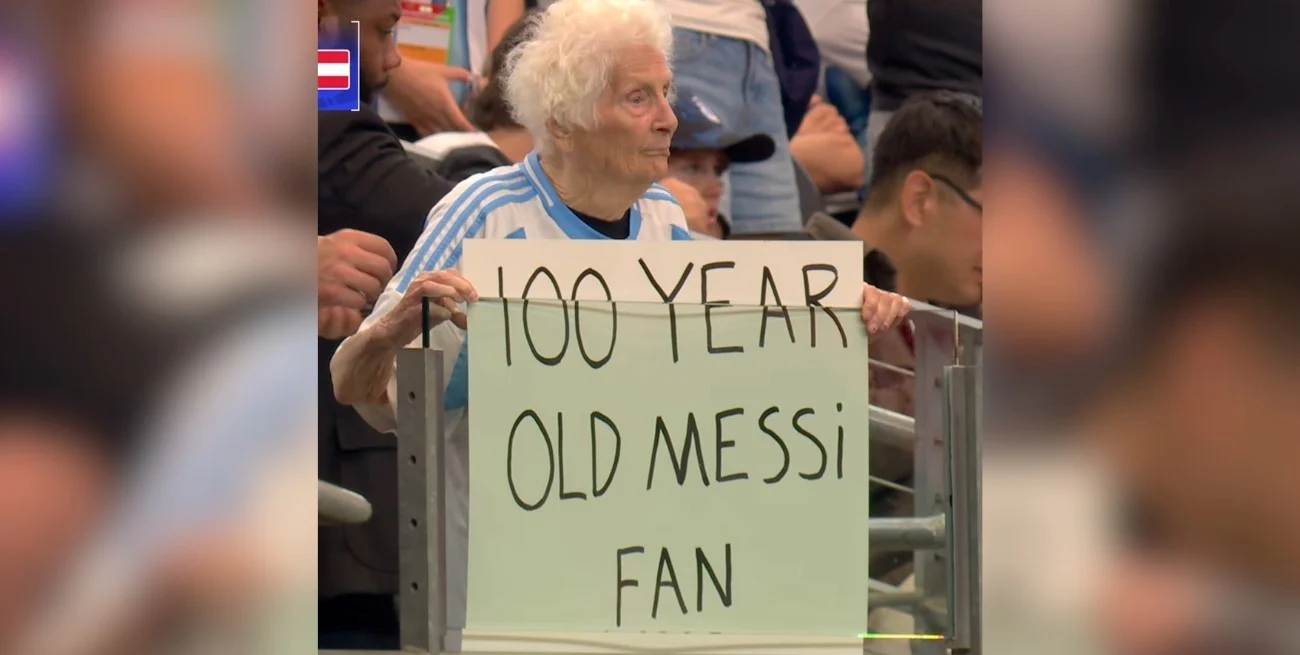 La mujer de 99 años fanática de Lionel Messi que emocionó a todos en el Mundial