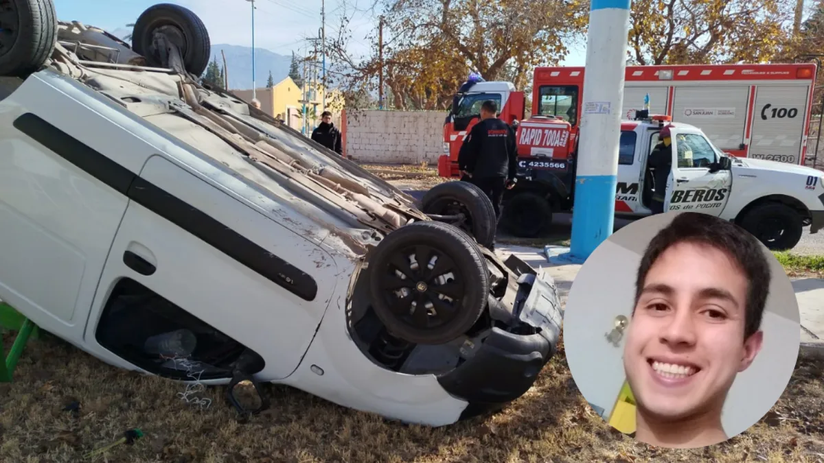 Persecución y vuelco en Pocito: uno de los detenidos es el joven que fue apuñalado por su hermano en Rawson