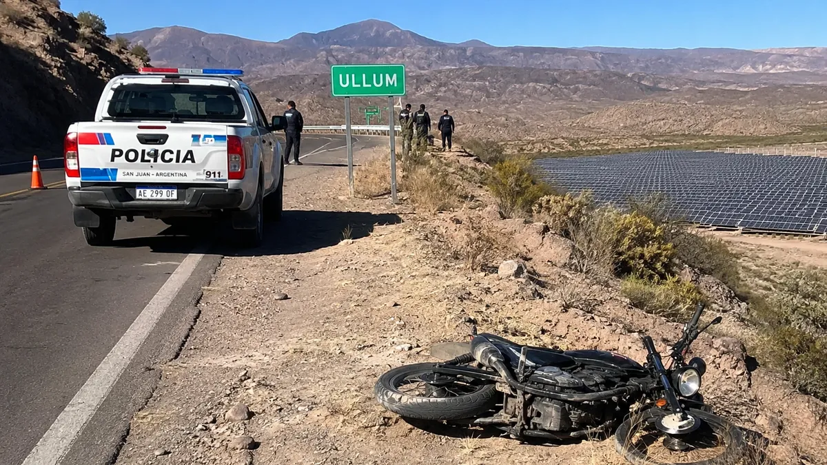 Hallaron muerto a un hombre en Ullum: investigan si cayó por un barranco mientras circulaba en moto por la ruta
