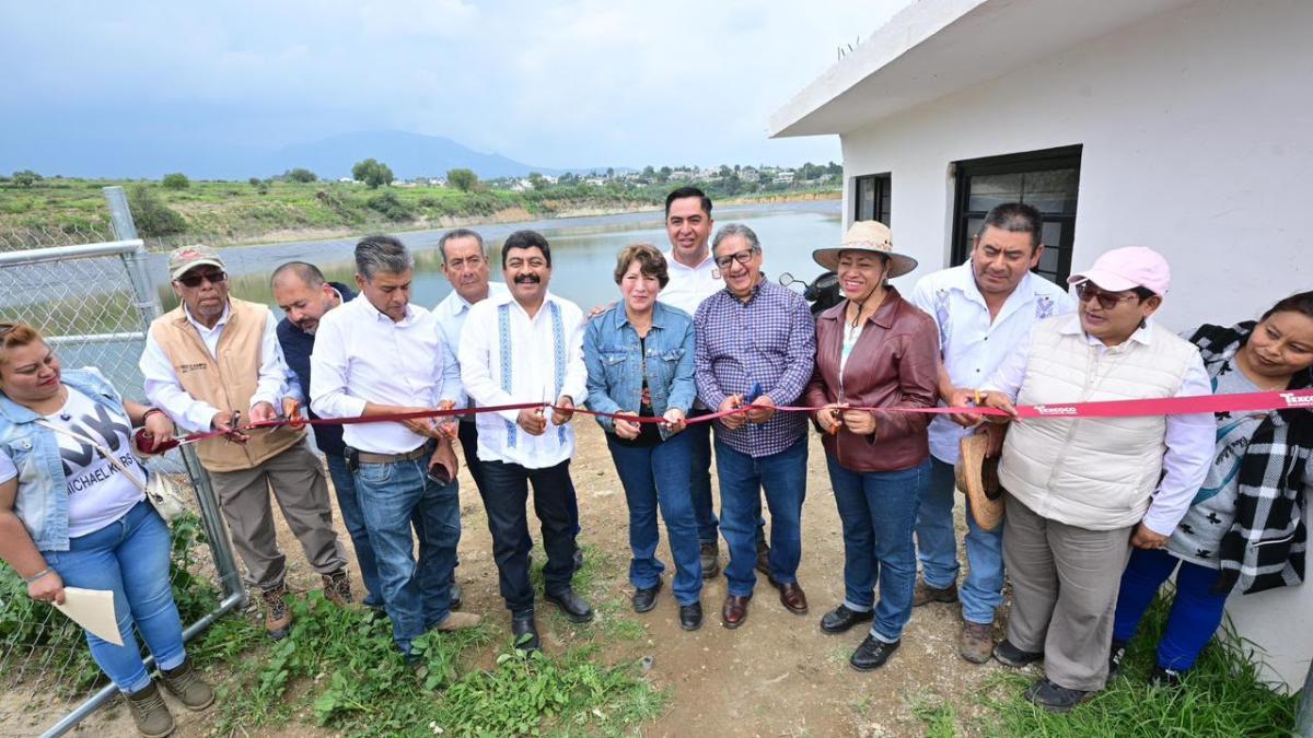 Entrega Delfina Gómez olla de captación en Texcoco para almacenar más de 50 millones de litros de agua