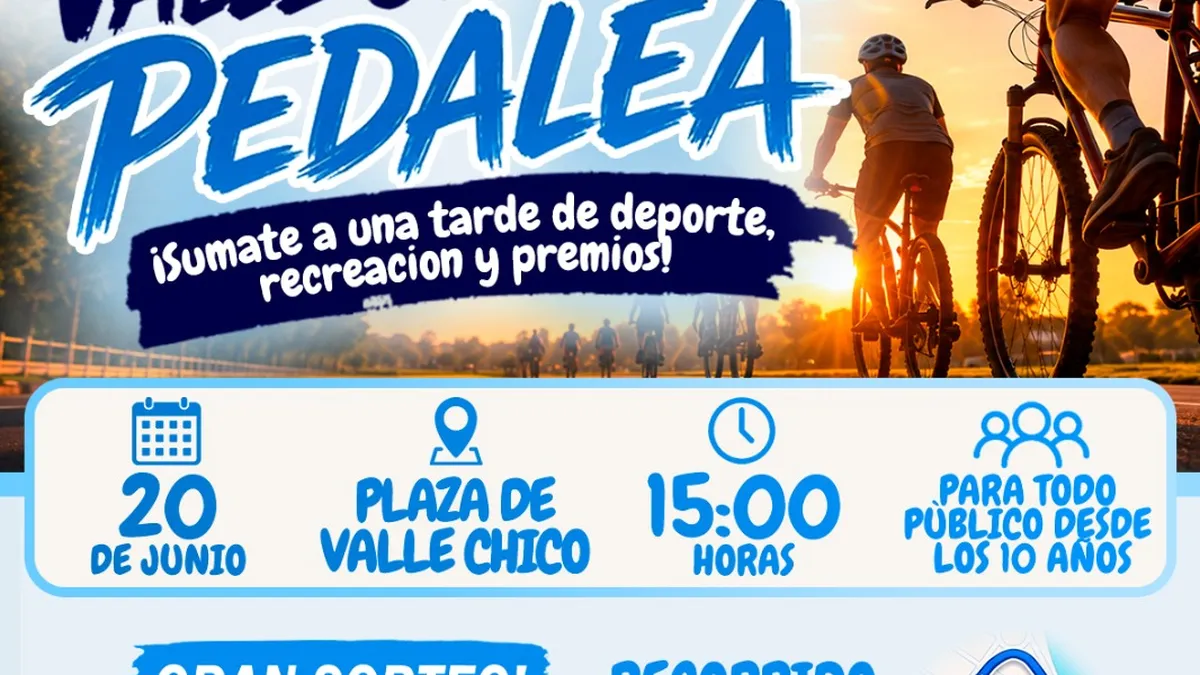 La Plaza de Valle Chico será escenario de una bicicleteada familiar y recreativa
