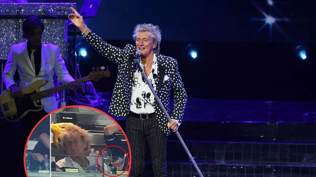 ¡Atrapado! Rod Stewart suspende concierto por enfermedad y aparece en partido del Mundial