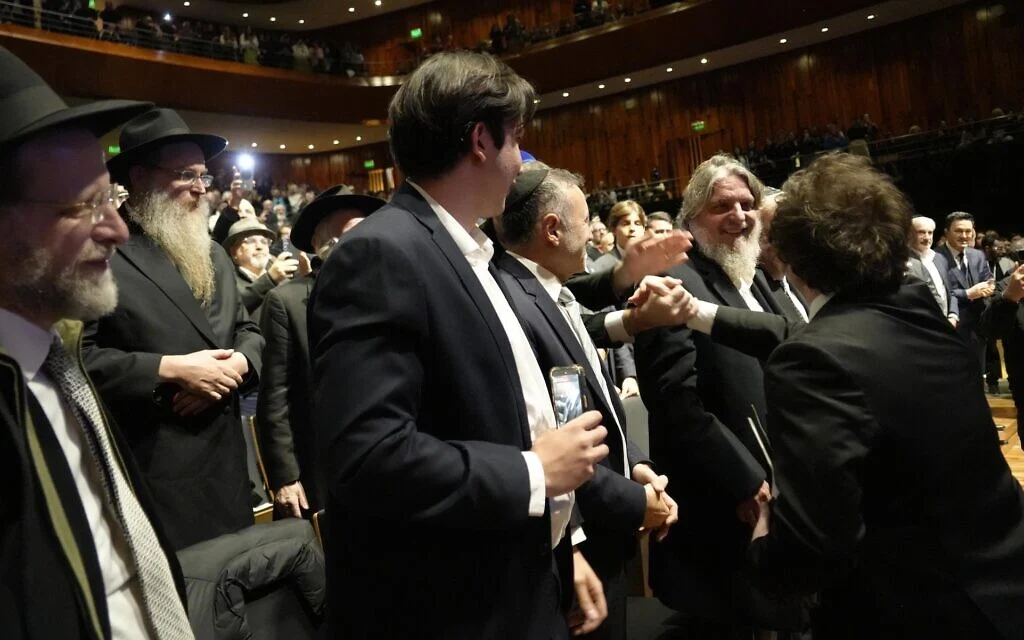 Courting European Jews, Javier Milei praises 'Judeo-Christian values' at Chabad event