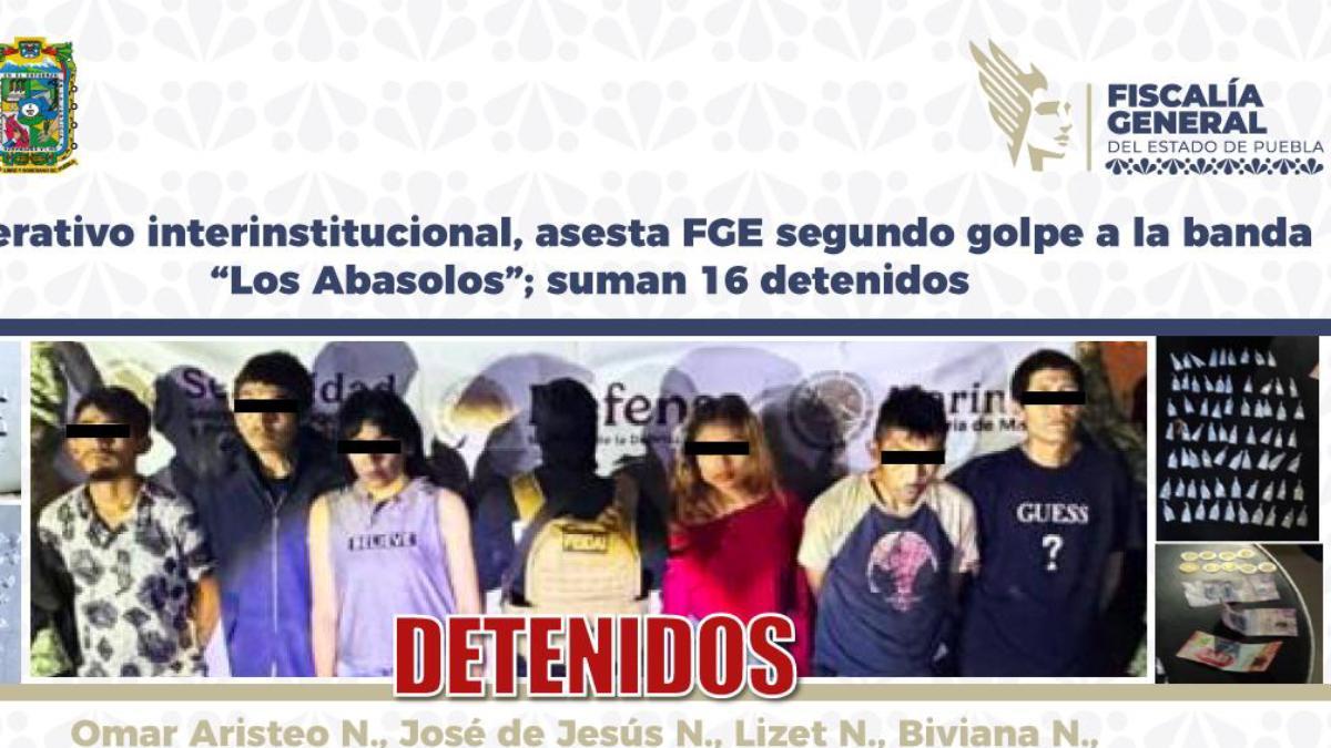 Detienen a otros seis integrantes de "Los Abasolos" en Puebla
