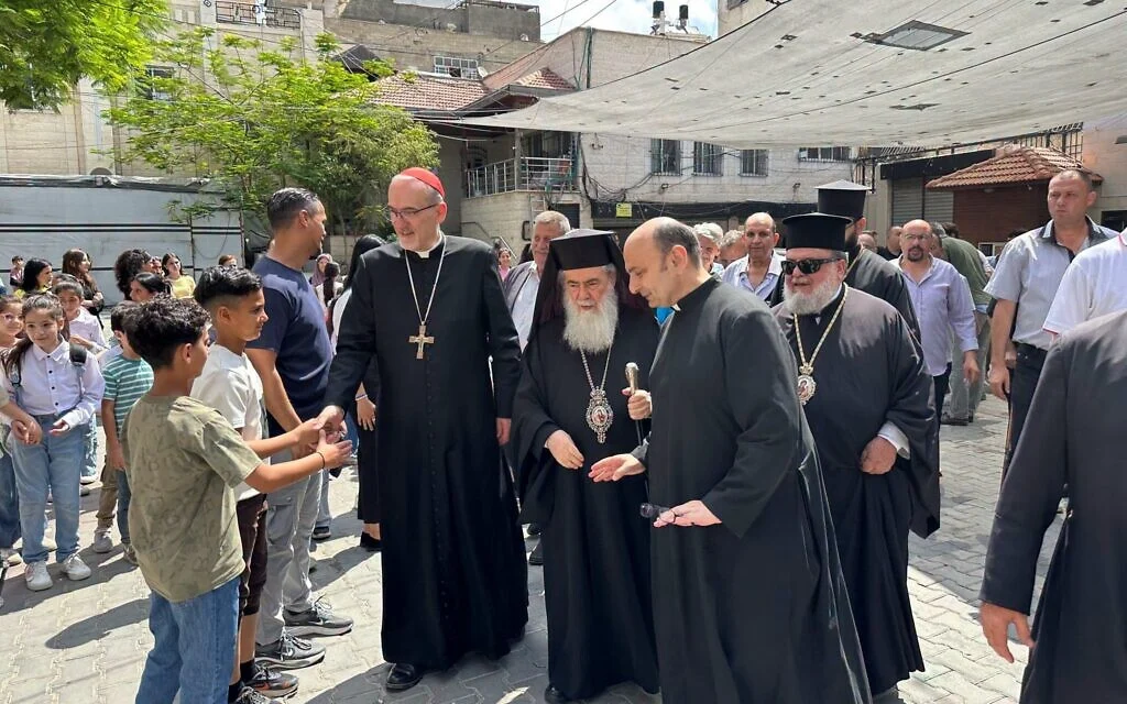 Jerusalem's Latin and Greek patriarchs visit Gaza, vow to not abandon its Christians