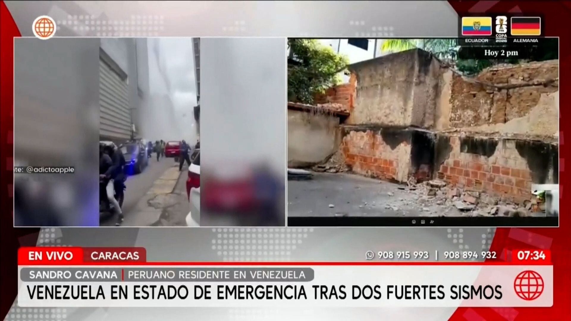 Peruano en Caracas narra terror por terremotos