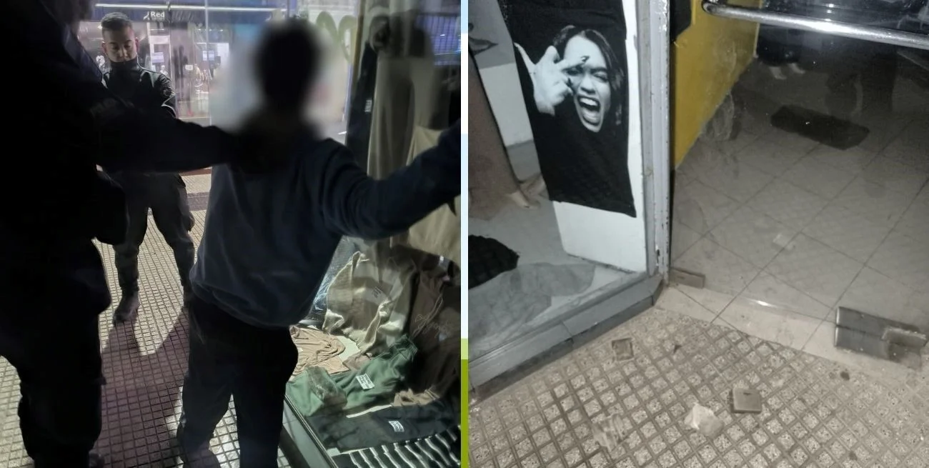 Rompió la puerta de un comercio en pleno centro y fue detenido