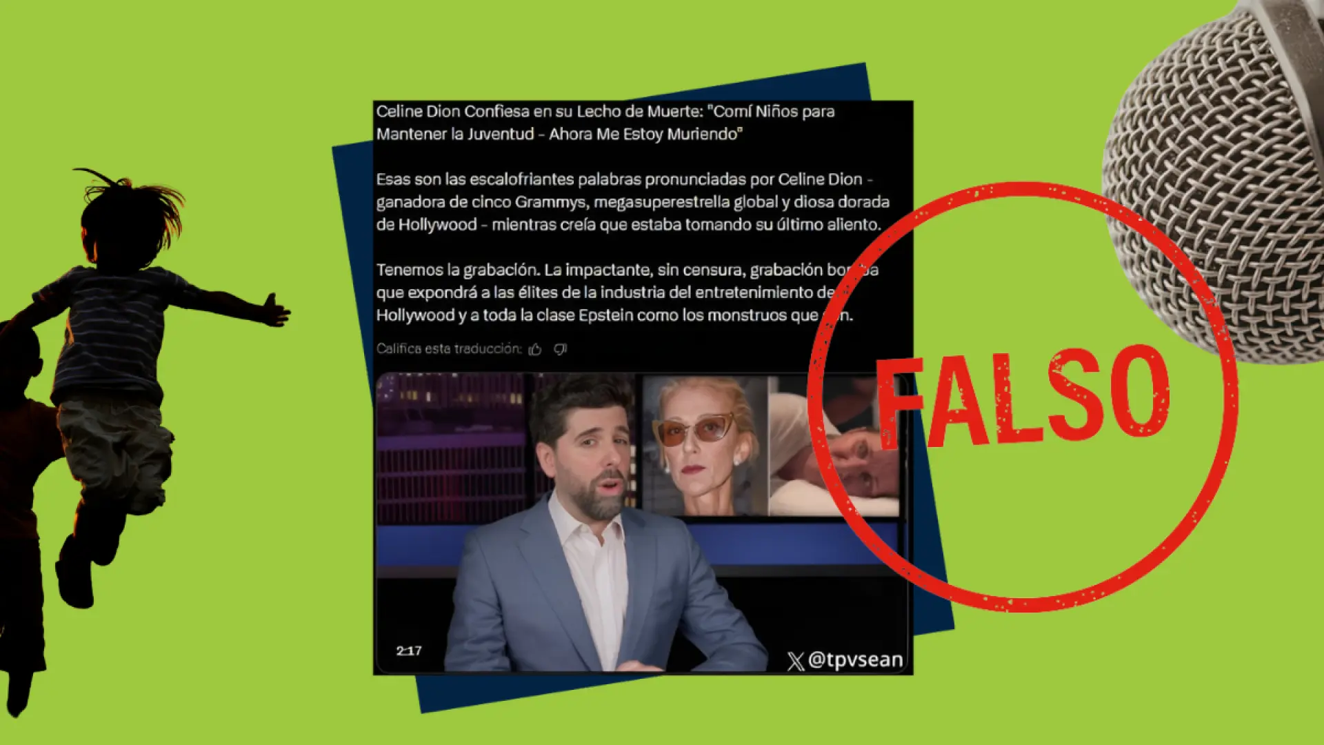 Céline Dion no ha confesado haber comido niños