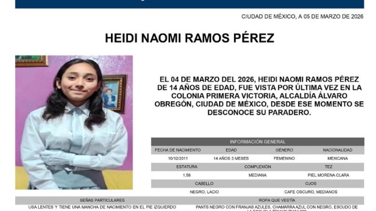 Localizan con vida a Heidi Naomi, menor desaparecida en Álvaro Obregón