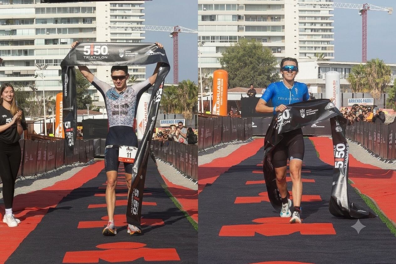 Benjamín Adriazola y Francisca Garrido se coronan campeones de la primera edición del Iquique Triathlon 2026