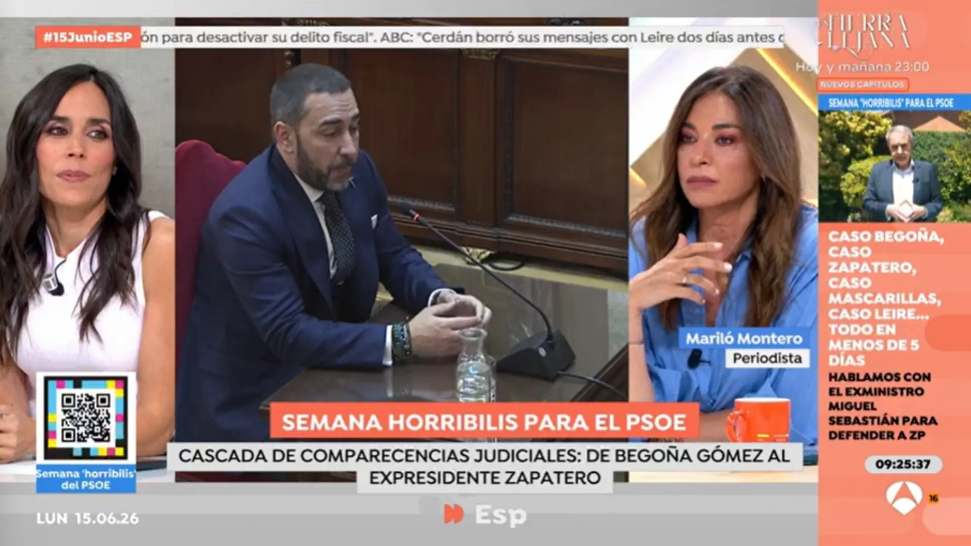 Tensión entre Mariló Montero y Pilar Velasco, en 'Espejo Público': "Esa conspiración le pega más a Óscar López que a ti"
