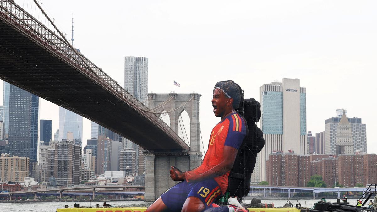 La impactante silueta de Lamine Yamal en el río Hudson: Toman Nueva York con millonaria campaña