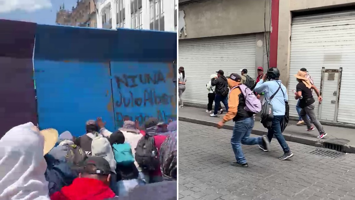 Integrantes de la CNTE se enfrentan con policías en marcha de CdMx