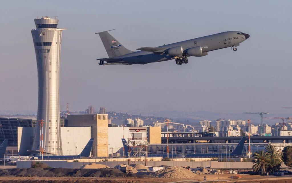 US said to be moving 20% of its refuelers from Israel airport, easing travel pressure