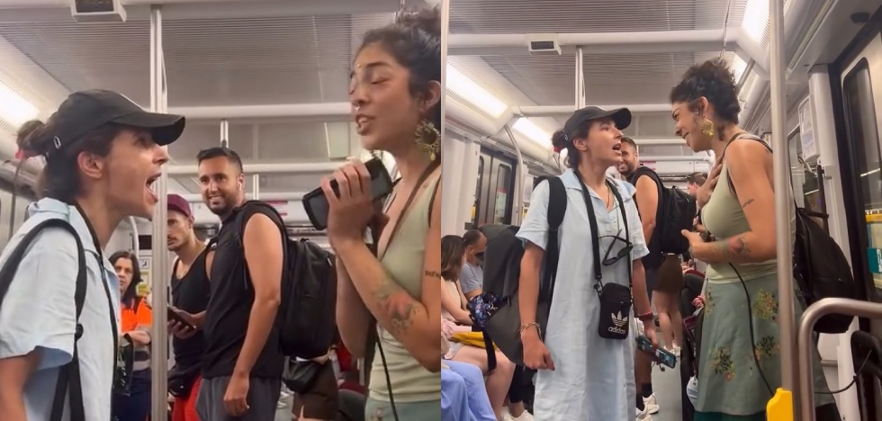 Video viral: mujer corre a gritos a cantante en el Metro de Barcelona
