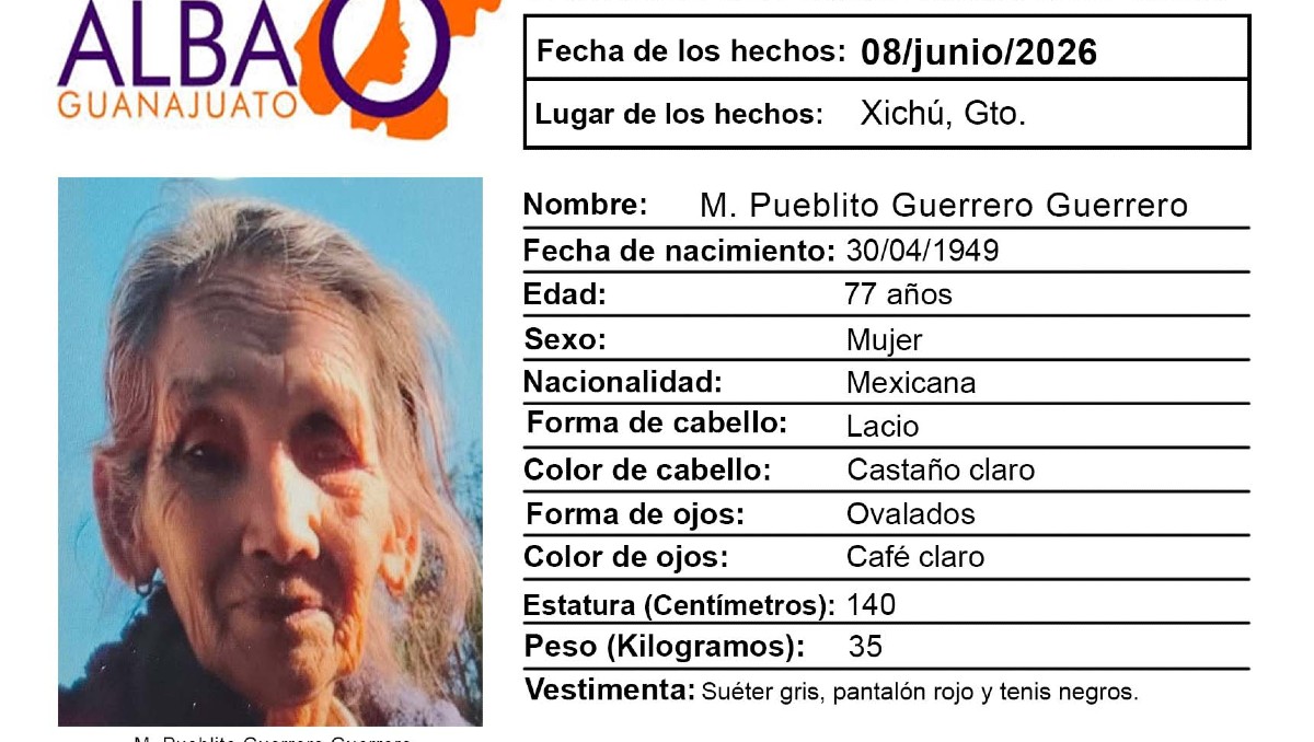 Pueblito Guerrero lleva días desaparecida en Xichú