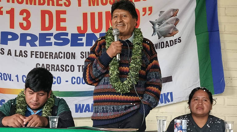 Evo dice que los bloqueos no se levantarán hasta "ganar esta batalla"