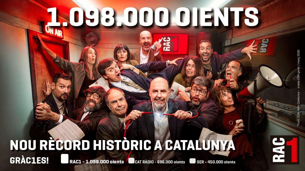 RAC1 cierra la temporada con más de un millón de oyentes por quinta vez consecutiva