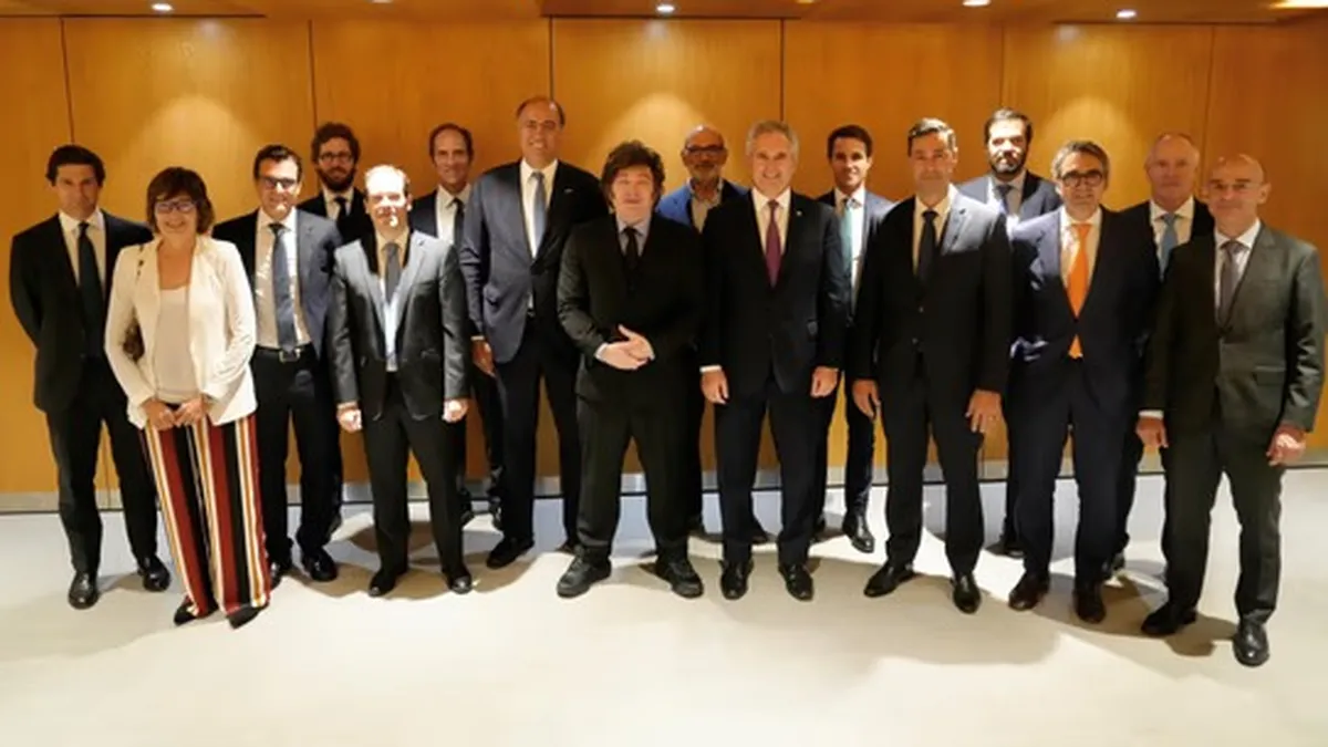 Milei encabezó un encuentro con empresarios en Madrid