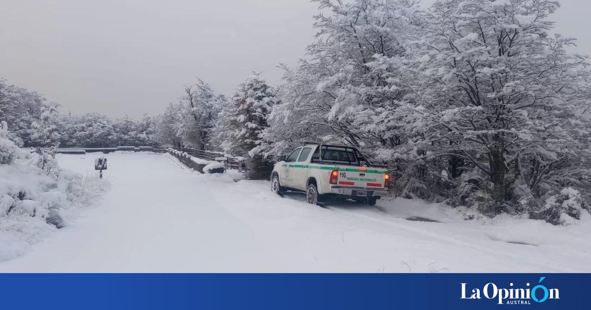 Una intensa nevada cubrió El Calafate y el Parque Nacional Los Glaciares
