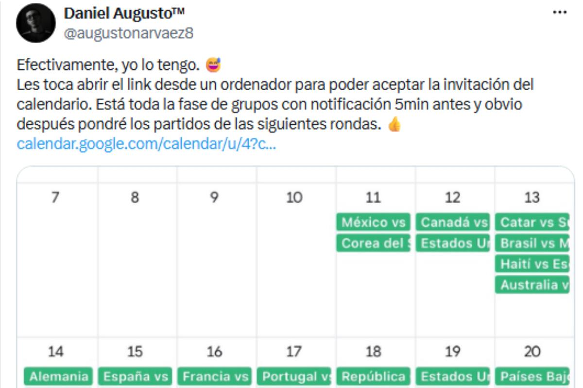 Sincroniza partidos del Mundial 2026 en tu Google Calendar