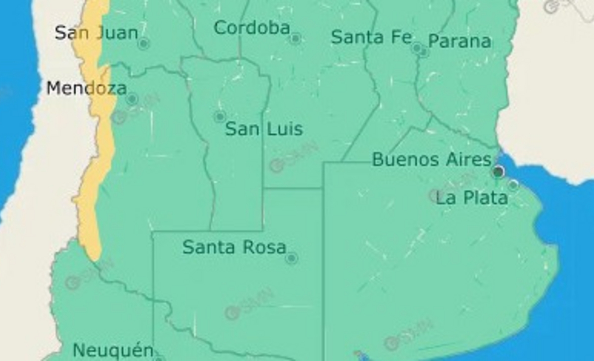 El SMN indicó alerta meteorológica por nevadas