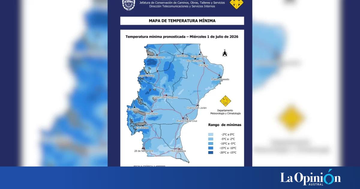 Anticipan bajas temperaturas y posibles nevadas en Santa Cruz durante los próximos días