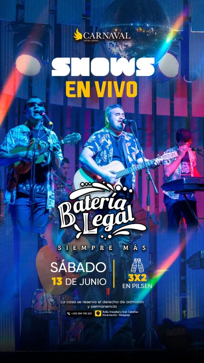 Batería Legal se presenta esta noche en Casino Carnaval