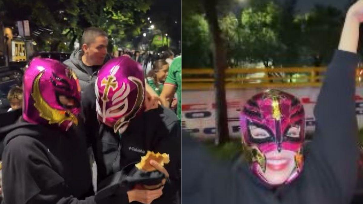 ¡Kenia Os de incógnito! Así se coló al Ángel para celebrar el triunfo de la Selección Mexicana