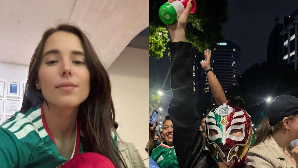 Majo Aguilar celebra triunfo de México y aparece en el Ángel