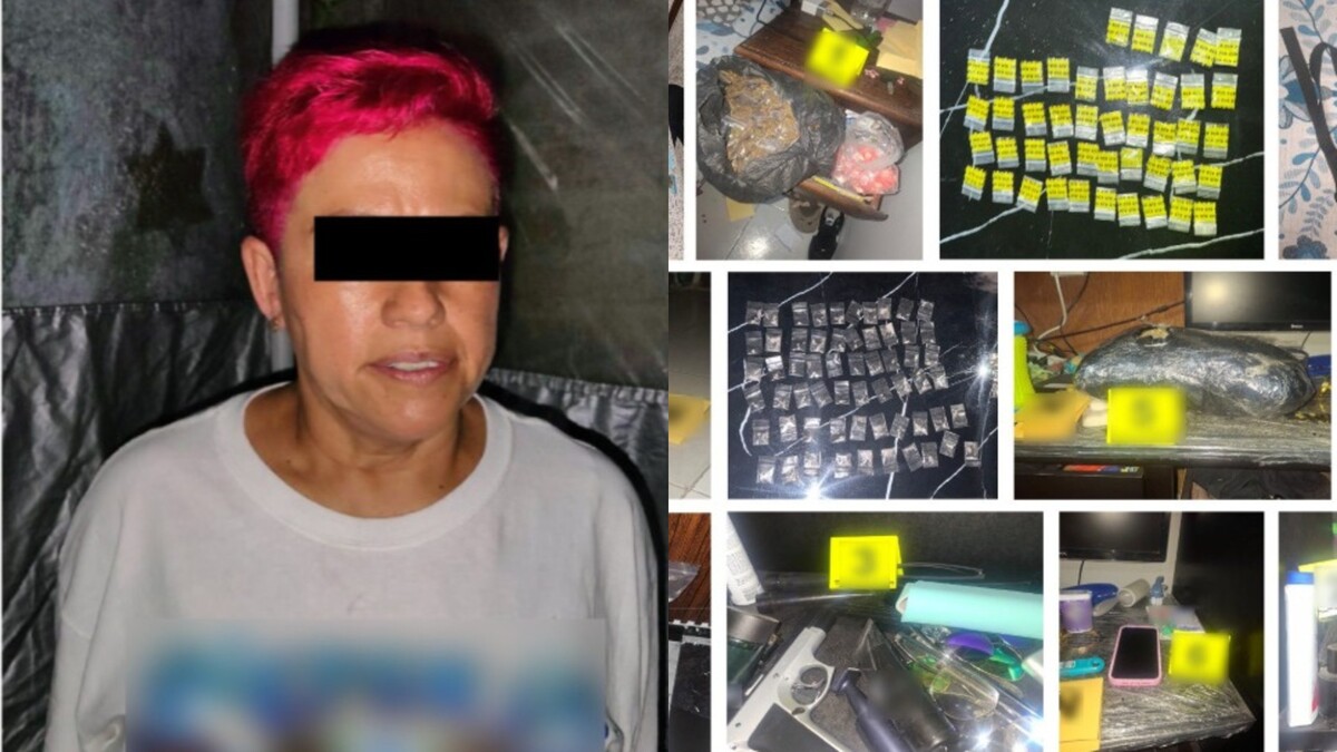 Detienen a mujer de 54 años con casi 4 kilos de mariguana y droga
