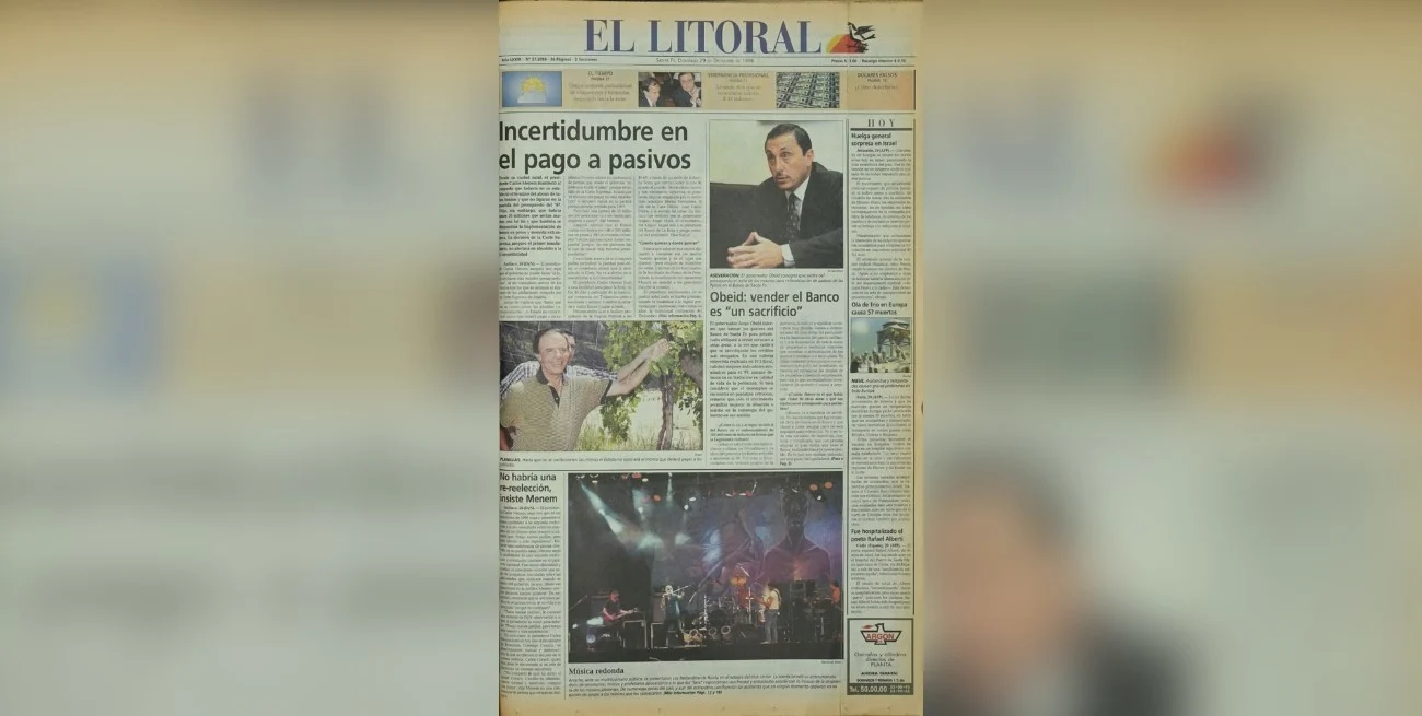 Cuando los Redondos ocuparon la tapa de El Litoral con un ritual de fin de año en Santa Fe