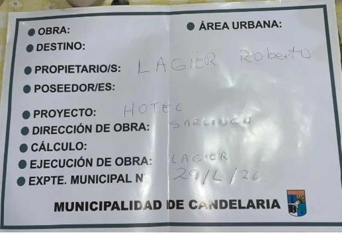 "La obra no es ilegal para nada", afirmó el propietario del emprendimiento hotelero en Candelaria