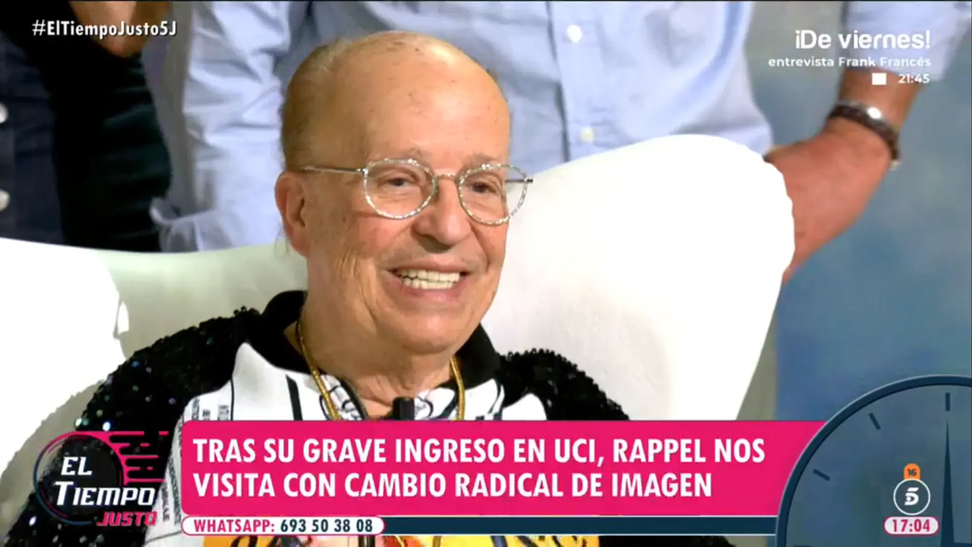 Rappel se somete a un cambio de imagen tras su ingreso en la UCI: "Estoy encantado"