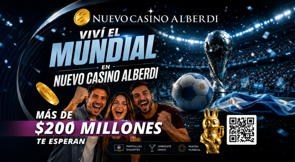 El Mundial ya se vive en Nuevo Casino Alberdi: premios, entretenimiento y más de $200 millones en juego