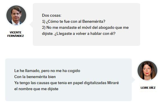Los chats de Leire Díez con los miembros de la trama para influir en la jefatura de la Guardia Civil: "Tengo amistad con la directora general"