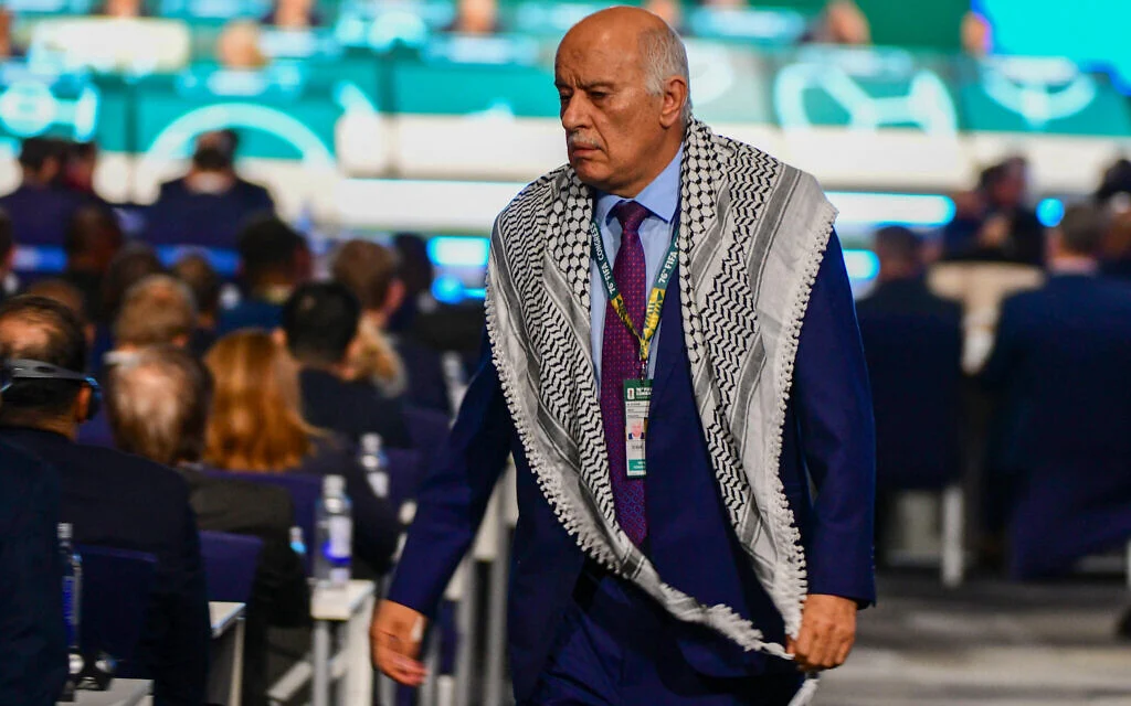 Head of Palestinian soccer says US hasn't granted him visa to attend World Cup