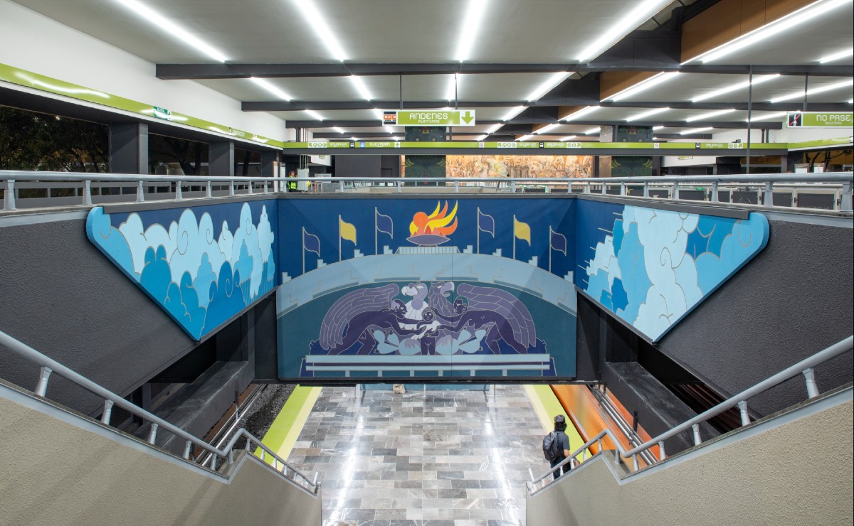 El artista Jorge Rosano Gamboa interviene la estación CU del Metro