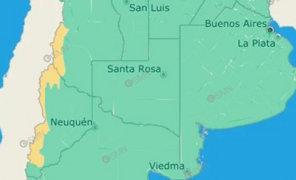 El SMN indicó alerta meteorológica por lluvias y nevadas