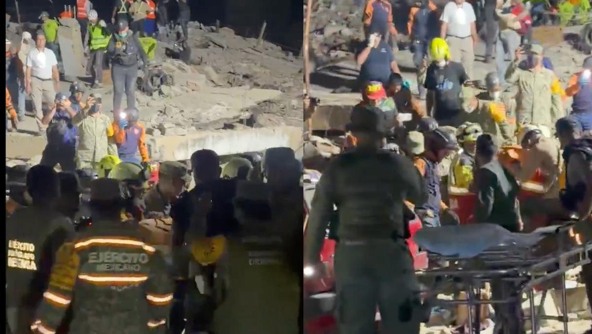Rescatan niño de entre los escombros tras sismos en Venezuela video