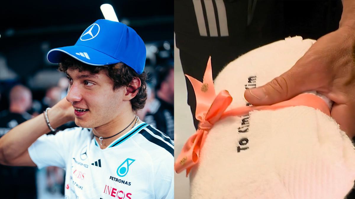 Para Kimi, de Kim: Antonelli recibe una toalla de parte de Kardashian tras episodio en Mónaco