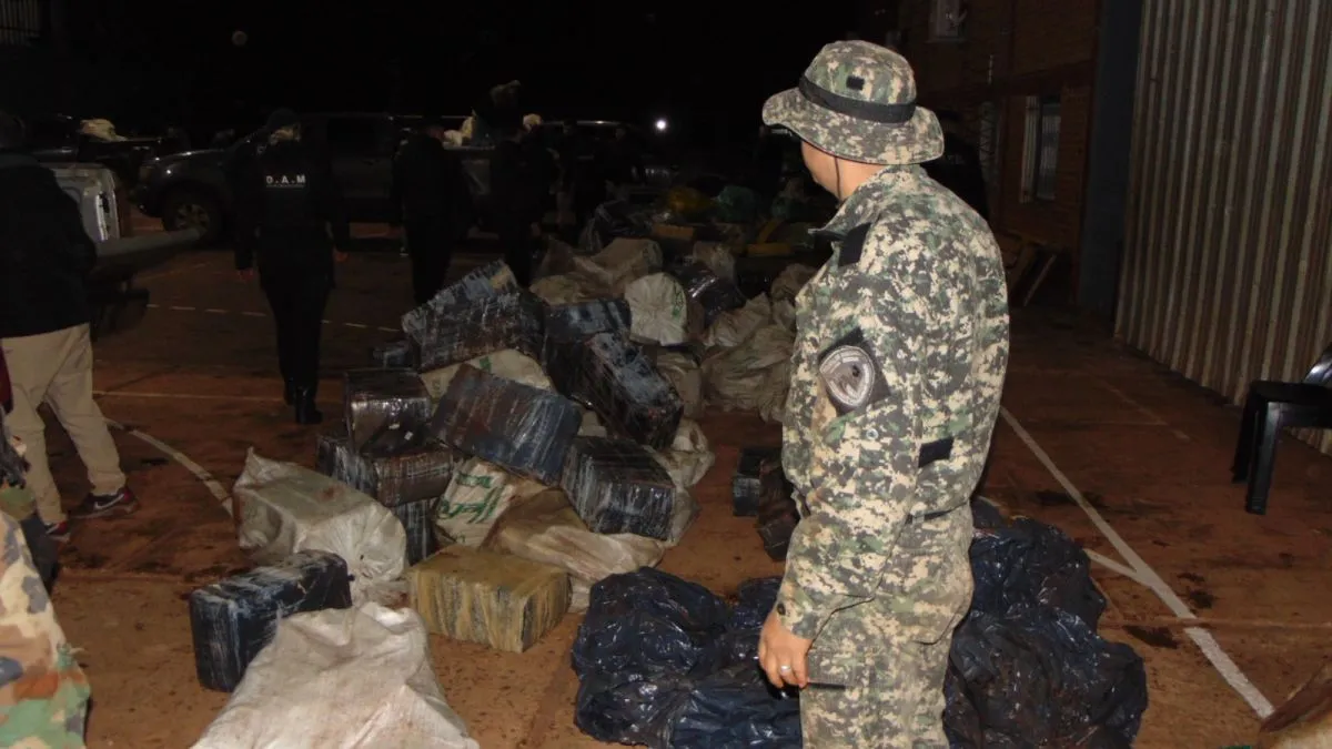 Decomisaron casi seis toneladas de marihuana en una zona de monte de Caraguatay