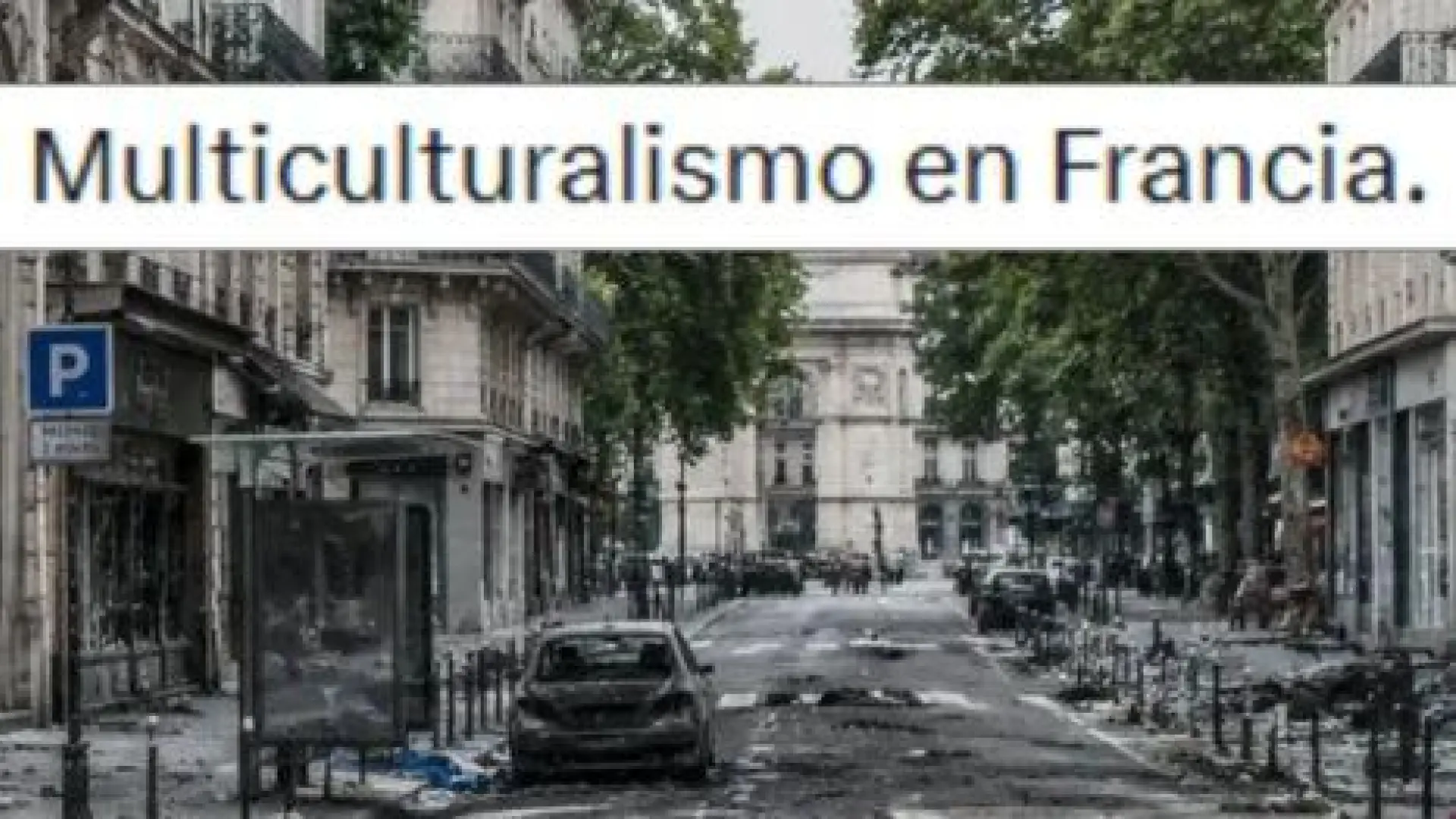 Esta imagen de una calle destrozada en París debido al "multiculturalismo" no es real: está generada con IA