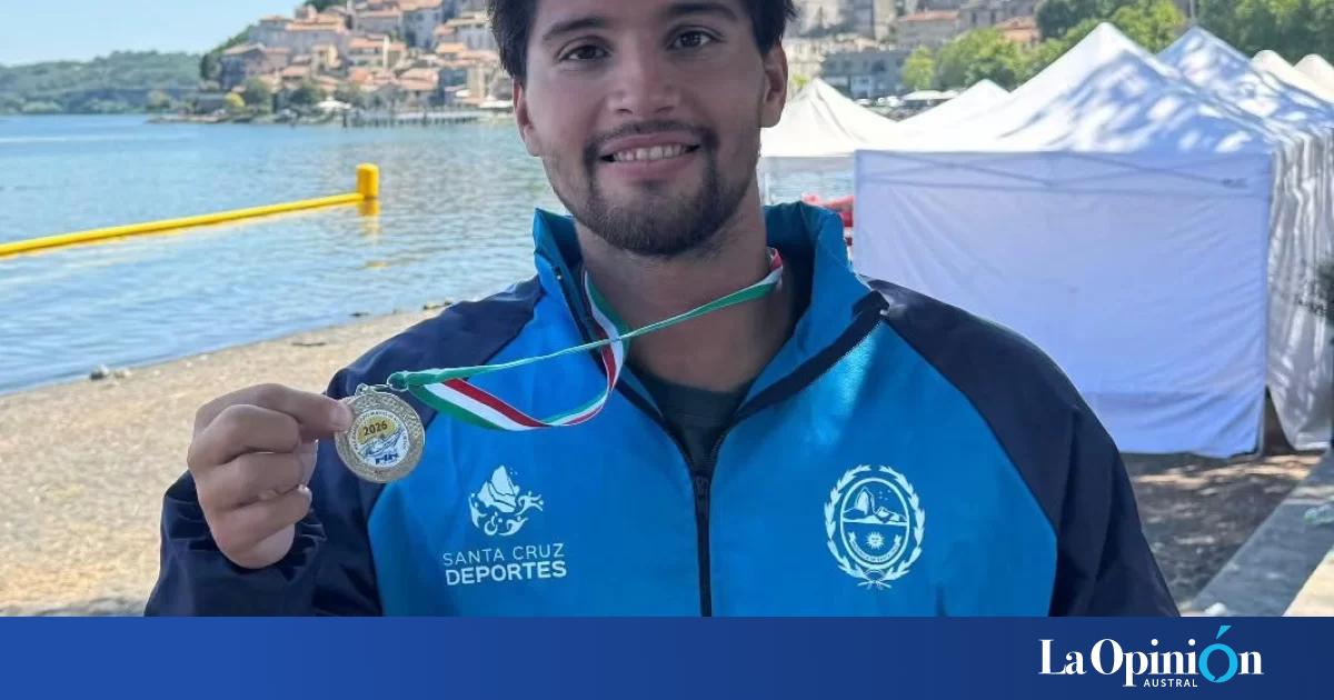 Matías Díaz se subió al podio en el Campeonato Regional Italiano de Aguas Abiertas