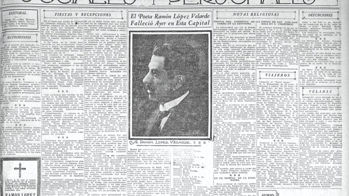 López Velarde, 105 años sin el poeta mayor