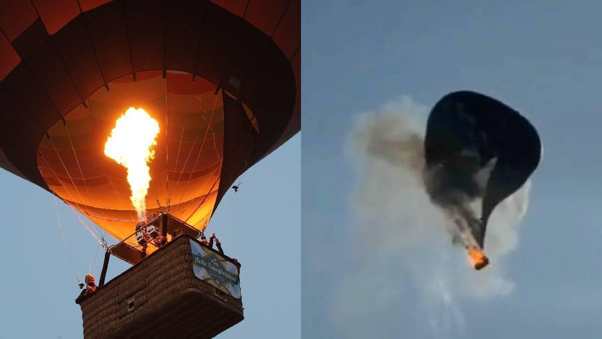Otra vez: Globo aerostático se incendia en pleno vuelo; 21 personas iban a bordo